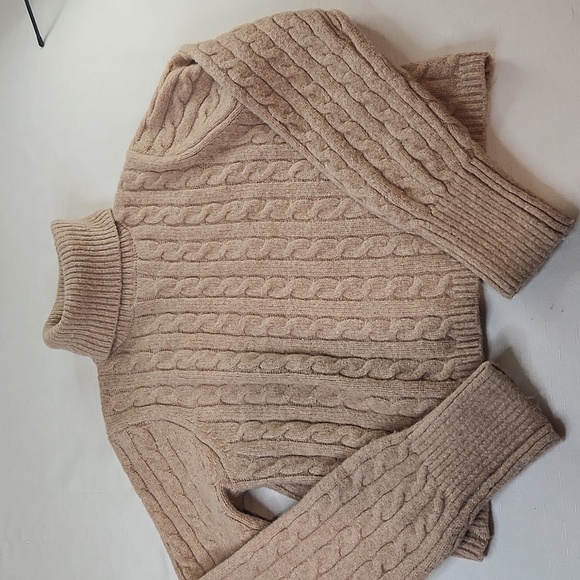 Jessica Simpson Tan Cropped Turtleneck Sweater. Size Jr's. L - Picture 3 of 8